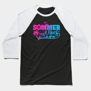 Summer Vibes Beach Summer Vacation Sunshine Sea Life Baseball T-Shirt